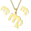 Jewelry Stainless Steel Alloy Constellation Zodiac Pendant Necklace For Women