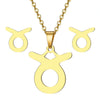 Jewelry Stainless Steel Alloy Constellation Zodiac Pendant Necklace For Women