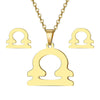 Jewelry Stainless Steel Alloy Constellation Zodiac Pendant Necklace For Women