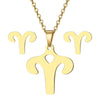 Jewelry Stainless Steel Alloy Constellation Zodiac Pendant Necklace For Women