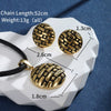 Jewelry Stainless Steel Alloy Geometric Round Drip With Letter Pattern Electroplated Stud Earrings And Necklace