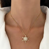 Jewelry Stainless Steel And Copper Geometric Snowflake Electroplated Women's Pendant Necklace