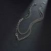 Jewelry Stainless Steel And Titanium Steel Splicing Geometric Doublelayer Sweater Chain Necklace Polish Style For Women