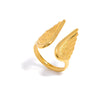 Jewelry Stainless Steel Angel Wings Adjustable Open Ring Electroplating
