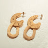Jewelry Stainless Steel Antique Style Geometric Ushaped Crescent Oval Stitching Electroplated Earrings