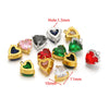 Jewelry Stainless Steel Artificial Crystal Heart Inlay Pendant For Necklace Bracelet Earrings