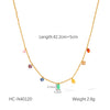 Jewelry Stainless Steel Ball Chain Necklace Mixed Gem Inlay Geometric Women