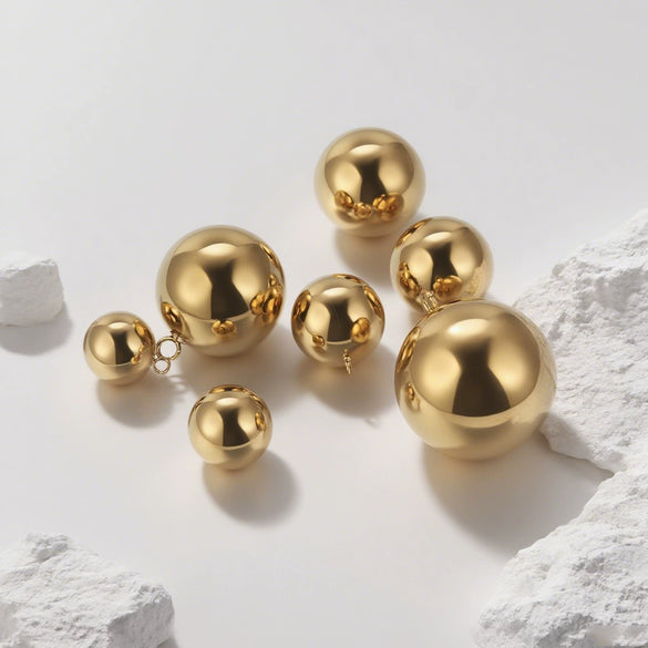 Jewelry Stainless Steel Ball Pendant Goldplated Polished Diy Accessories
