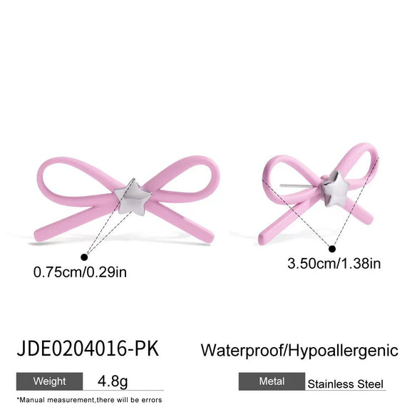 Jewelry Stainless Steel Bow Electroplating Earrings