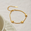 Jewelry Stainless Steel Bracelet Classic Style With Diamonds Electroplating Letters Numbers Text Pattern For Women