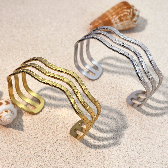 Jewelry Stainless Steel Bracelet Retro Geometric 18K Goldplated