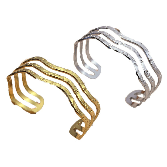 Jewelry Stainless Steel Bracelet Retro Geometric 18K Goldplated