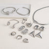 Jewelry Stainless Steel Bracelet Ring Earrings Geometric Electroplated