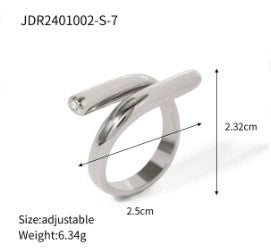 Jewelry Stainless Steel Bracelet Ring Earrings Geometric Electroplated