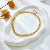 Jewelry Stainless Steel Chain With Gold Bead Pendant Electroplating Fashion Simple Design For Women