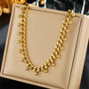 Jewelry Stainless Steel Chain With Gold Bead Pendant Electroplating Fashion Simple Design For Women