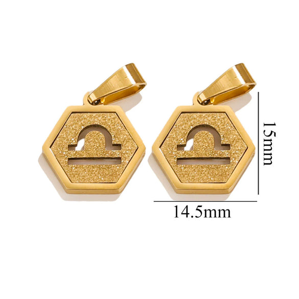 Jewelry Stainless Steel Constellation Hexagonal Square Electroplating Pendant