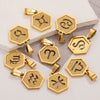 Jewelry Stainless Steel Constellation Hexagonal Square Electroplating Pendant