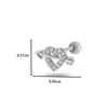 Jewelry Stainless Steel Copper Inlaid Zircon Heart Shaped Electroplated Women's Ear Bone Nail