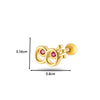 Jewelry Stainless Steel Copper Inlaid Zircon Heart Shaped Electroplated Women's Ear Bone Nail