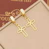 Jewelry Stainless Steel Cross Earrings With Full Diamond Electroplating For Women