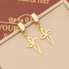Jewelry Stainless Steel Cross Earrings With Full Diamond Electroplating For Women