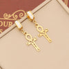 Jewelry Stainless Steel Cross Earrings With Full Diamond Electroplating For Women