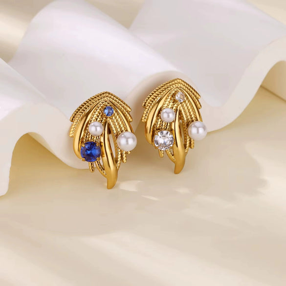 Jewelry Stainless Steel Cute Deer Leaf Animal Flower Brooch Electroplating For Women