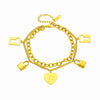 Jewelry Stainless Steel Doublelayer Chain Love Lettering Hollow Lock Pendant Electroplating Unisex