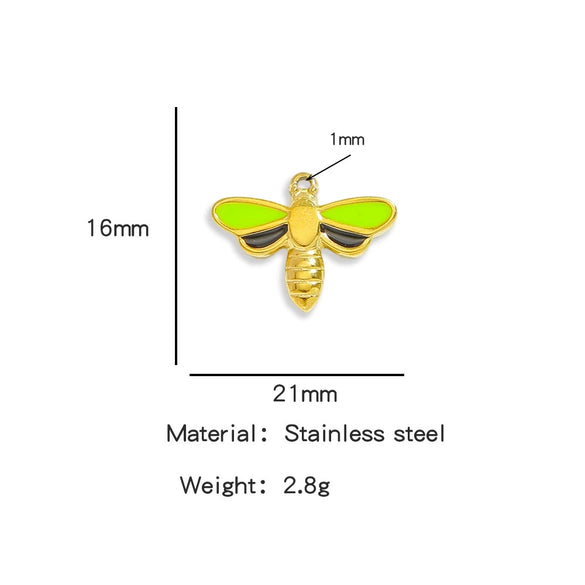 Jewelry Stainless Steel Dragonfly Pendant Electroplating Accessories For Bracelet Necklace Earrings