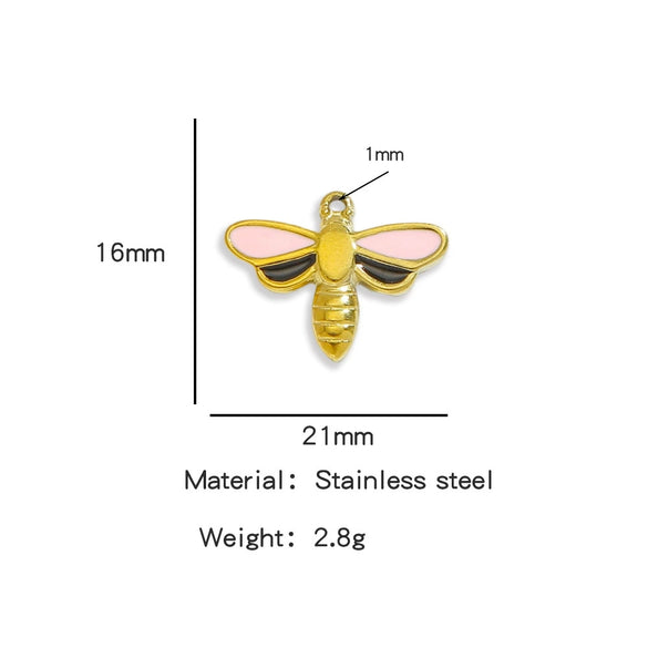 Jewelry Stainless Steel Dragonfly Pendant Electroplating Accessories For Bracelet Necklace Earrings