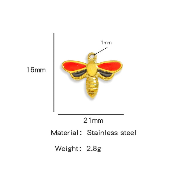 Jewelry Stainless Steel Dragonfly Pendant Electroplating Accessories For Bracelet Necklace Earrings