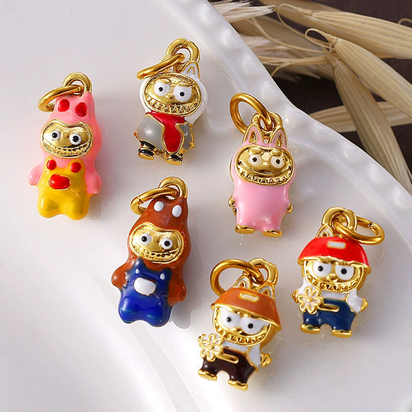 Jewelry 316L Stainless Steel Dripping Oil Cartoon Characters Bracelet Pendant
