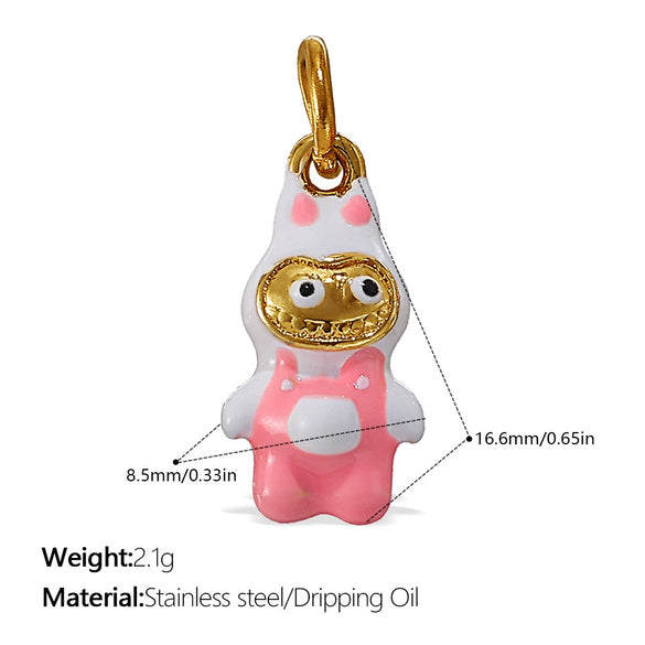 Jewelry 316L Stainless Steel Dripping Oil Cartoon Characters Bracelet Pendant