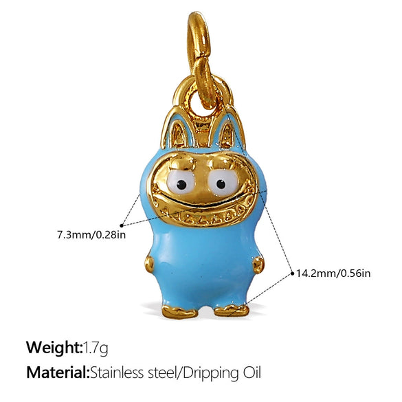 Jewelry 316L Stainless Steel Dripping Oil Cartoon Characters Bracelet Pendant