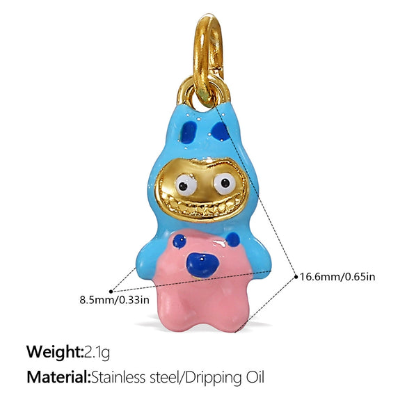 Jewelry 316L Stainless Steel Dripping Oil Cartoon Characters Bracelet Pendant