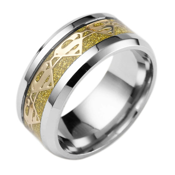 Jewelry Stainless Steel Dripping Oil Style Superman Logo Ring