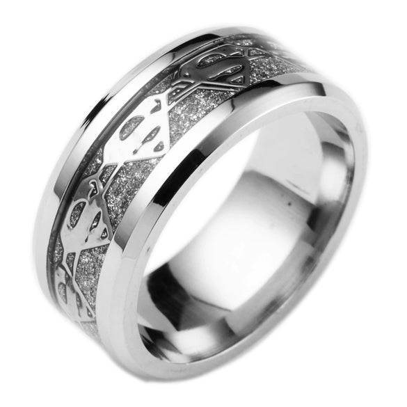 Jewelry Stainless Steel Dripping Oil Style Superman Logo Ring