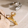 Jewelry Stainless Steel Dropshaped Electroplated Ring