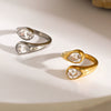 Jewelry Stainless Steel Dropshaped Electroplated Ring