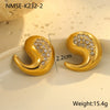 Jewelry Stainless Steel Dropshaped Geometric 18K Gold Plated
