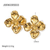 Jewelry Stainless Steel Earrings Electroplating Geometric Wave Design Women's