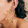 Jewelry Stainless Steel Exaggerated Geometric Earrings Electroplated For Women