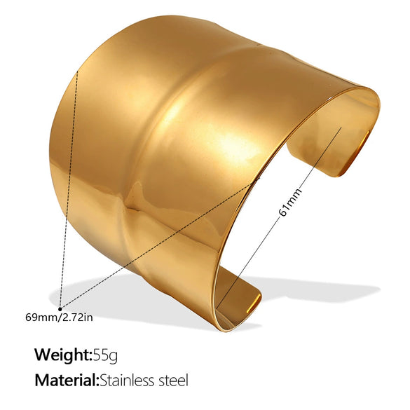 Jewelry 316L Stainless Steel Fashion Irregular Opening Asymmetric Bracelet Electroplating