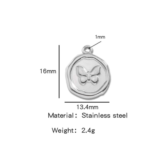 Jewelry Stainless Steel Fourleaf Clover Pendant Electroplating Accessories Including Heart Star Butterfly Cross Shapes