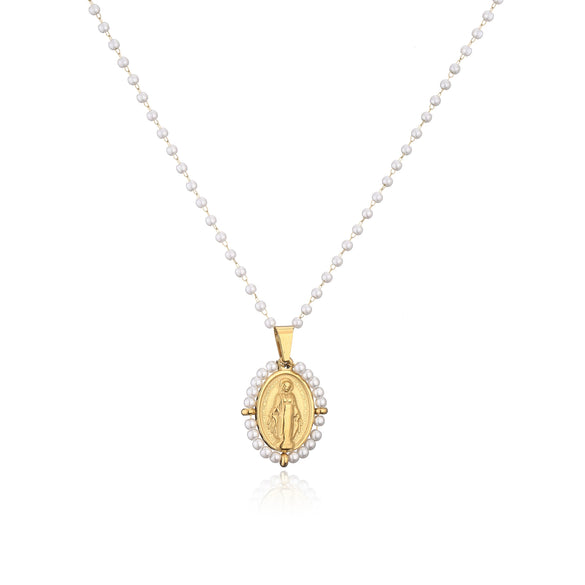 Jewelry Stainless Steel Gemstone Geometric Crystal Necklace For Women