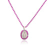 Jewelry Stainless Steel Gemstone Geometric Crystal Necklace For Women
