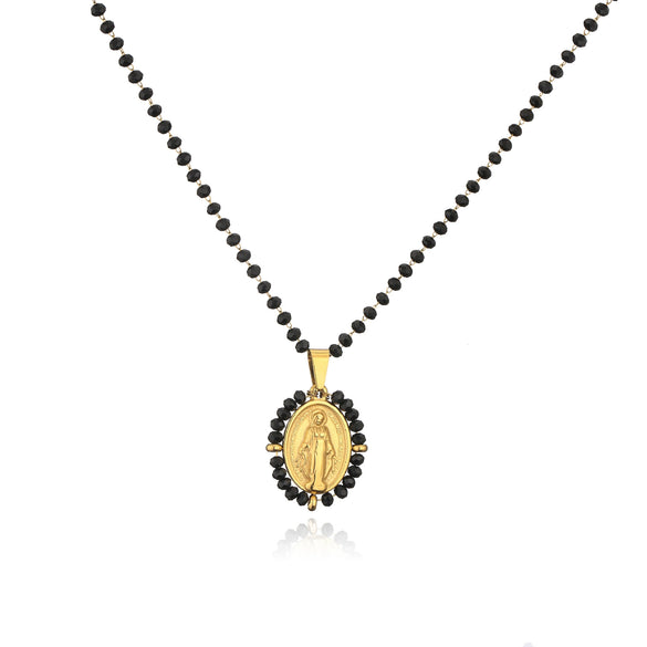 Jewelry Stainless Steel Gemstone Geometric Crystal Necklace For Women