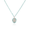 Jewelry Stainless Steel Gemstone Geometric Crystal Necklace For Women