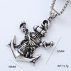 Jewelry Stainless Steel Geometric Anchor Skull Punk Hiphop Street Style Polishing Necklace